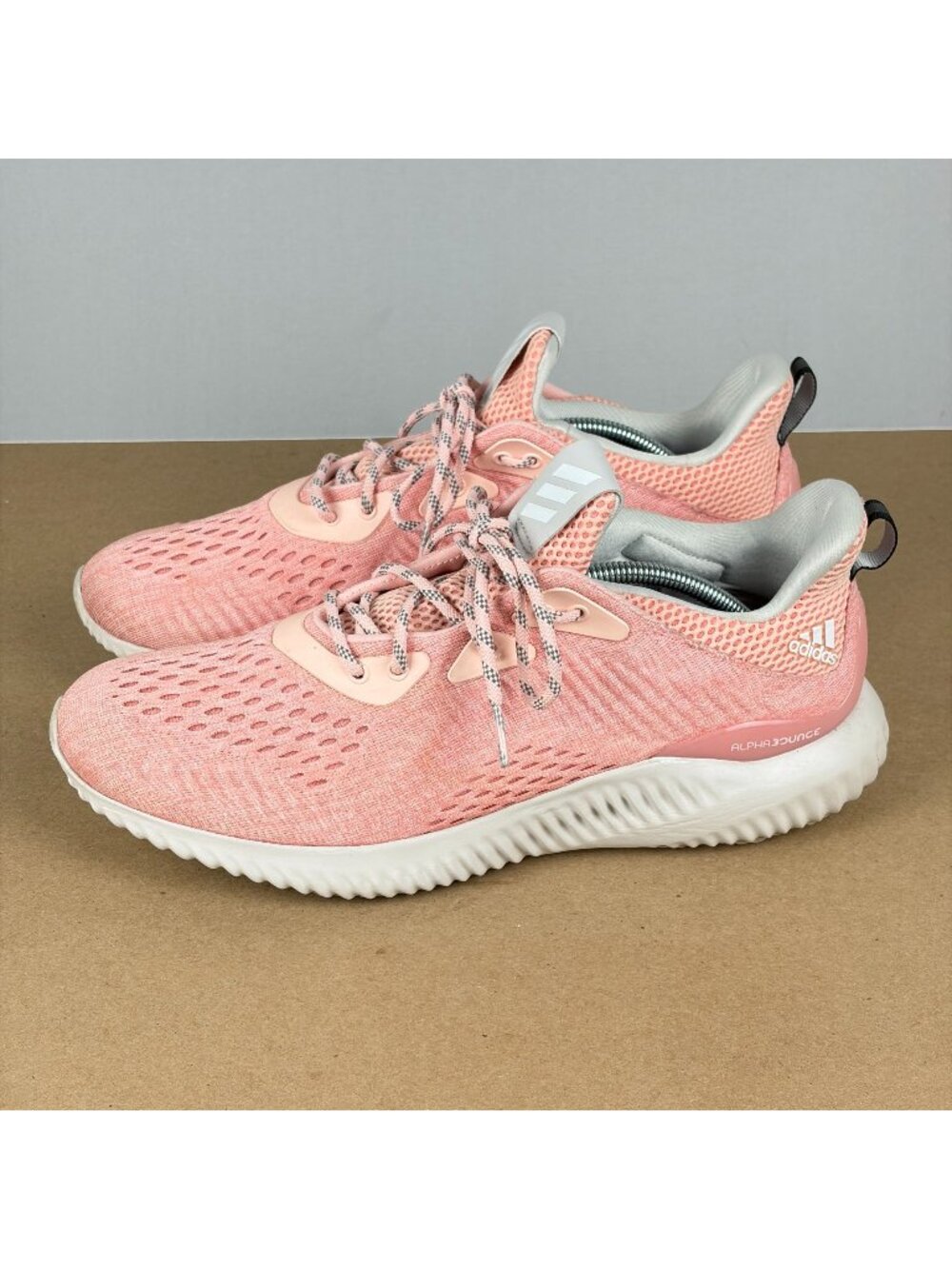 Adidas Alphabounce Athletic Shoes Womens 10 Icey Pink Low Top Lace Up Breathable